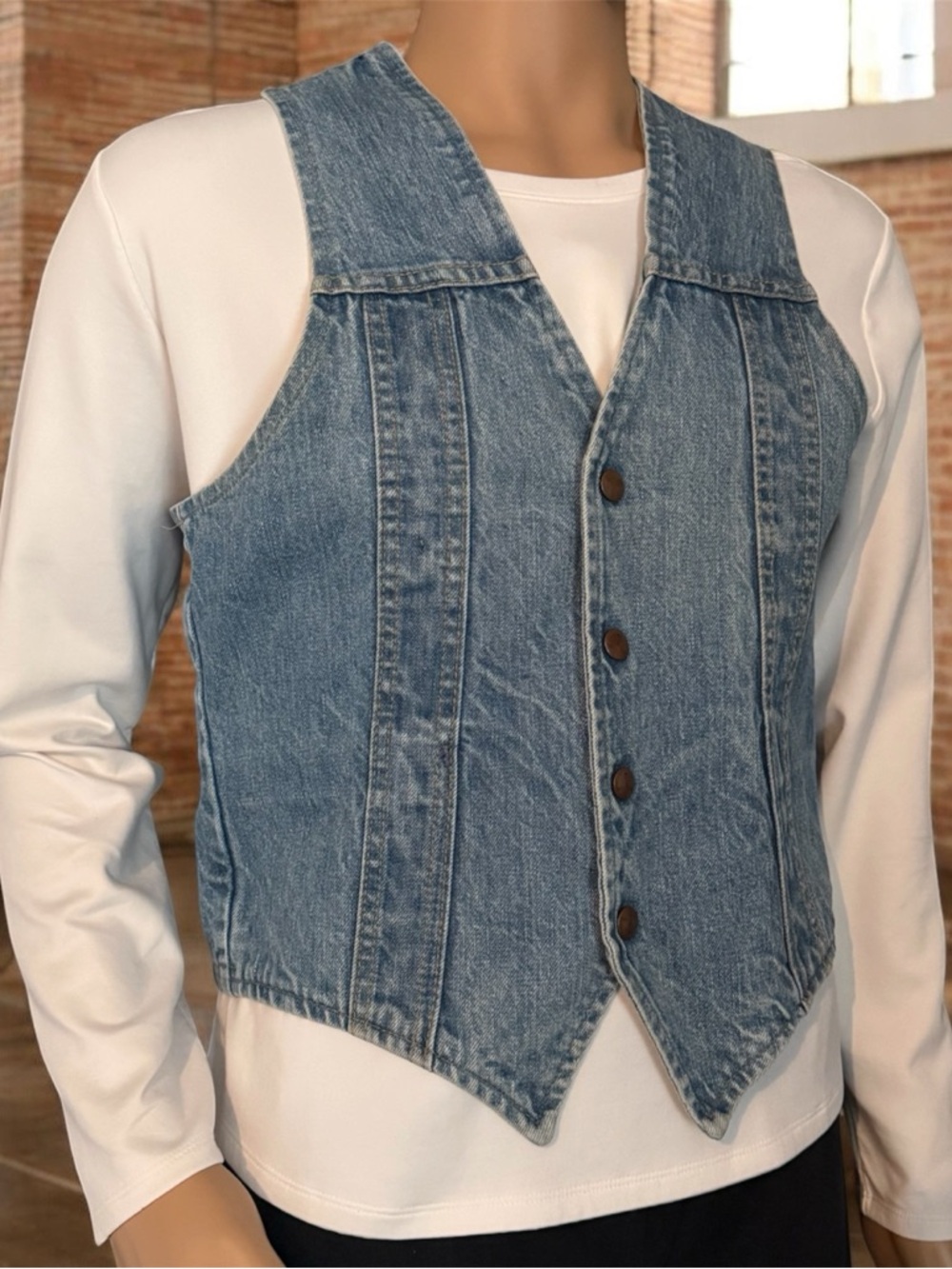 Vintage 80’s GWG (Great Western Garment Co.) Scrubbies Denim Vest Size M